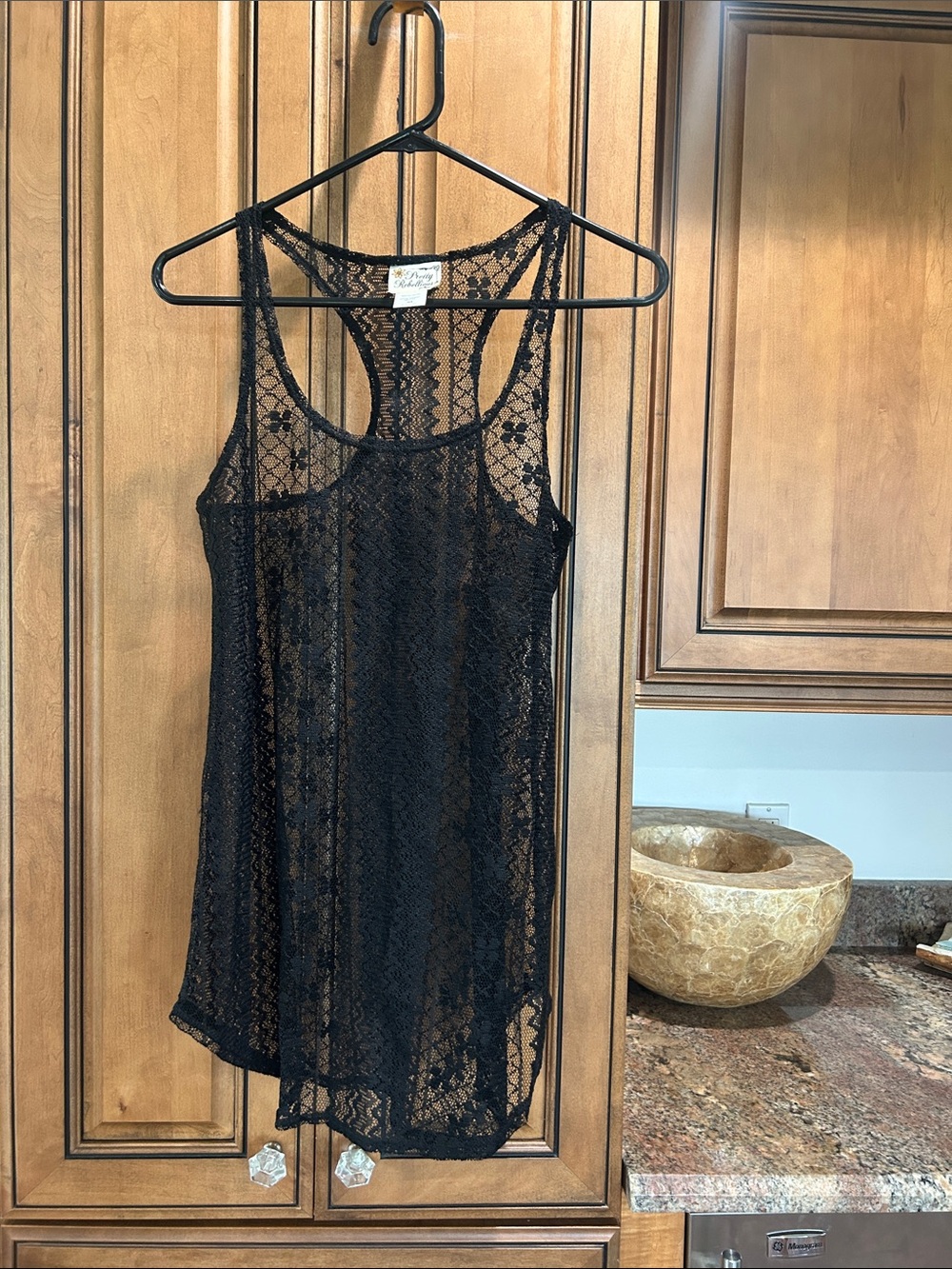 Pretty Rebellious Black Lace Racerback Tank